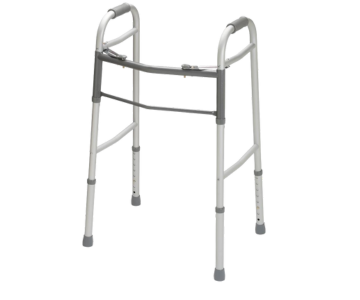 Two-Button Folding Walkers without Wheels